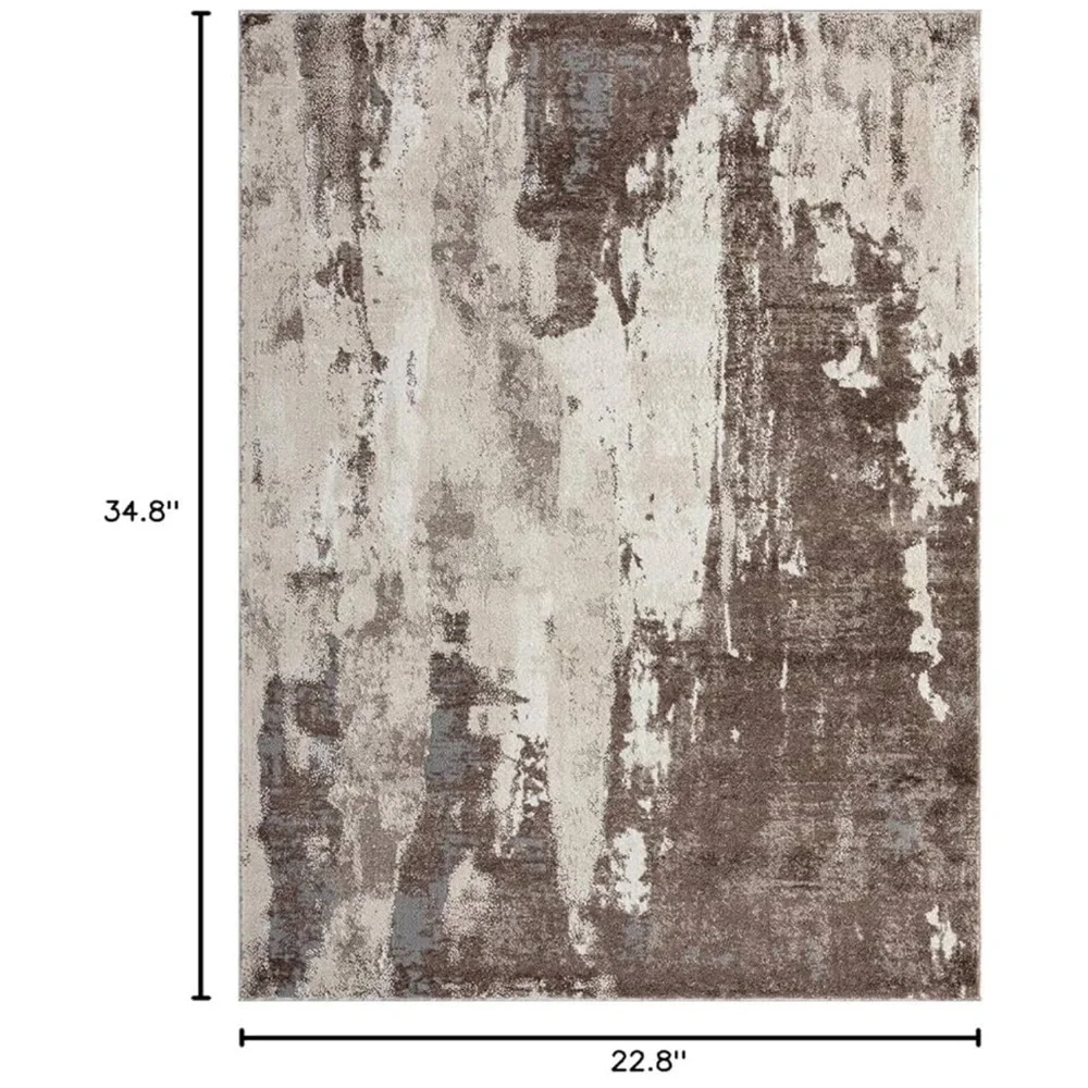 Weavers Brown Modern Abstract Area Rug